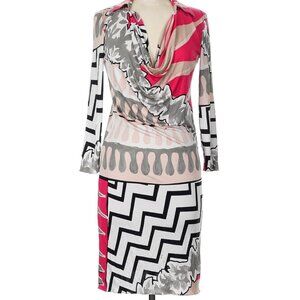 Emilio Pucci Silk Multicolor Knee-Length Shift Dress Sz 6